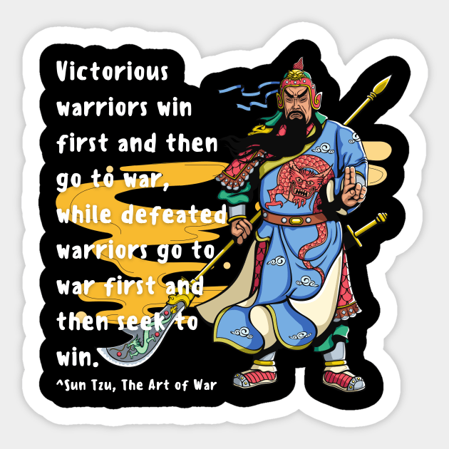 Designs for Warriors - Sun Tzu - Victorious Warriors Sticker by Underthespell